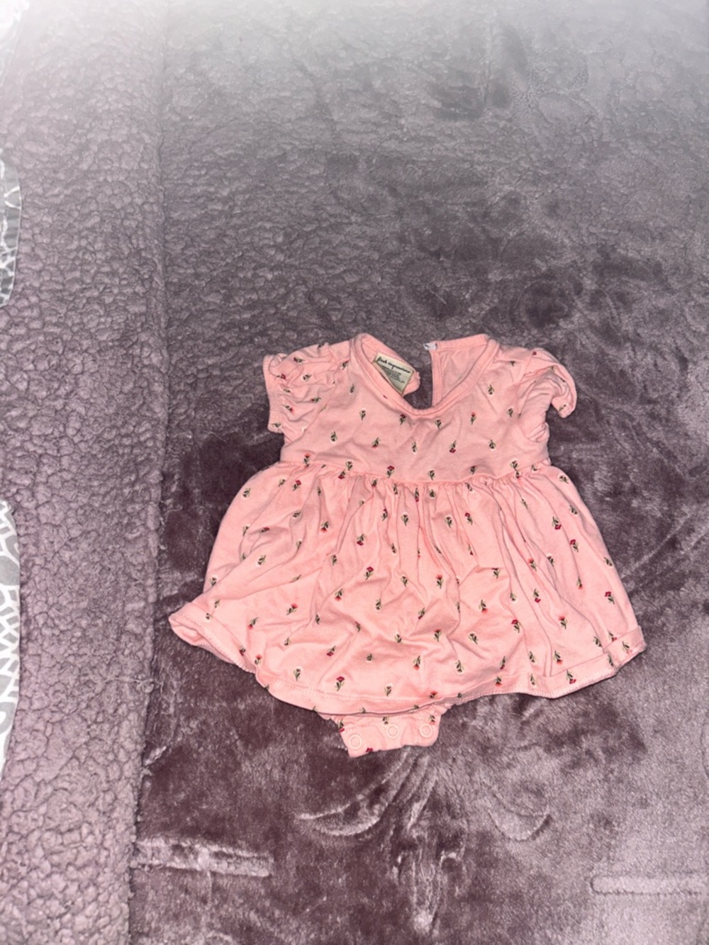 Pink Floral Baby Girl Formal Dress Bodysuit